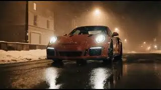 GT3 RS in the Snow | Cinematic Winter Night Ambience