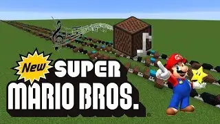Minecraft: New Super Mario Bros. - Overworld Theme with Note blocks