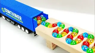 Marble Run Race ☆ HABA Slope, Dump Truck, Garbage Truck & Ambulance | Full Compilation #28