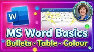 Bullets and Numbering in MS Word | How to Insert Table | How to Change Font Colour  #ytviral #msword