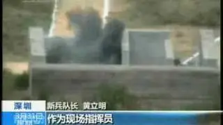 Chinese Army rookie FAIL grenade throwing -  saved by his captain