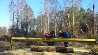 My homade swingblade sawmill in action