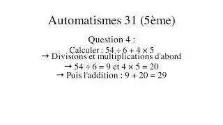 Automatismes #31 (5e) Calculs structur&eacute;s, probabilit&eacute;s et moyennes