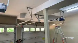 Installing garage door wiring in the ceiling