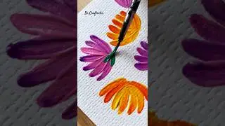 One stroke flower painting #art #acrylicpainting #shorts #simplestrokes #painting #easypainting