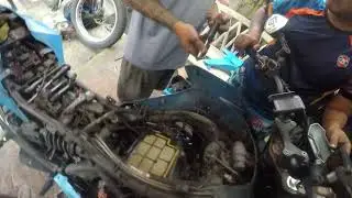 nk400 pms oil change throttle body cleaning replace coolant master and caliper cleaning