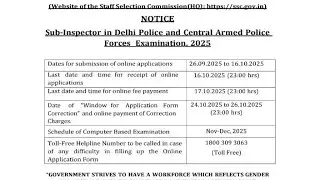 🔴LIVE : SSC CPO 2025 RECRUITMENT|3073 Vacancies|Delhi Police SI & CAPFs SI|Last Date 16 Oct 2025