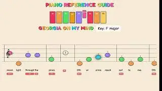 Georgia On My Mind - Ray Charles | Easy Piano Tutorial for Kids - Beginner Color Sheet Music