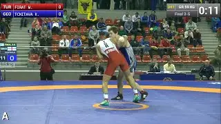 BRONZE GR - 59 kg: Khvicha TCHITAVA (GEO) df. Murat FIRAT (TUR) by TF, 8-0