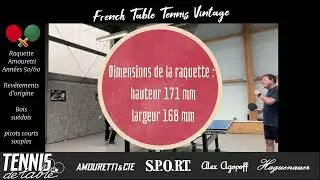 Test bois Amouretti 1950 /1960 : Tennis de table vintage / ping pong retro