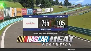 Nascar Heat Evolution Gameplay - Watkins Glen Race against 105% AI