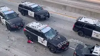 Rocks Thrown at Police Vehicles on Los Angeles Freeway as Unrest Erupts