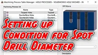 Setting up Condition for Spot Drill Diameter