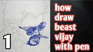 HOW TO DRAW BEAST VIJAY SECOND LOOK POSTER PEN DRAWING TUTORIAL