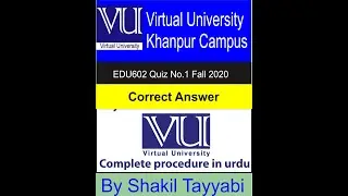EDU602 QUIZ NO.1 FALL2020
