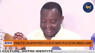 DANGBO: DECLARATION DE PRESSE DES CANDIDATS UP-R AUX &Eacute;LECTIONS COMMUNALES DU 11 JANVIER 2026