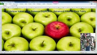 Find Unique Value using Remove Duplicates, Advanced Filter & Pivot Table