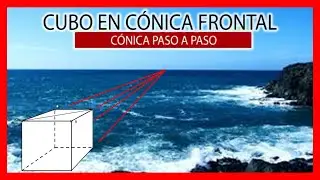 🥳 Como dibujar un cubo en perspectiva cónica frontal | un punto de fuga