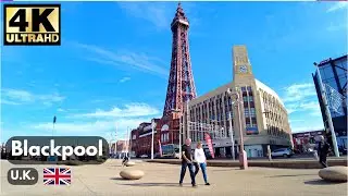 Blackpool Walking Tour &ndash; From Central Pier to North Pier | 4K Ultra HD