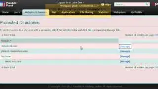 password protect directory plesk