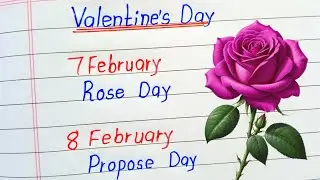 Valentine's Day💘 || Valentine's Day Week || 7th February to 14th February list || 