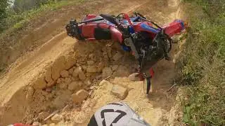 Exploring sandy roads on Honda crf250 rally