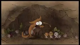 Le loup 🐺  il veut manger les poussins 🐣￼