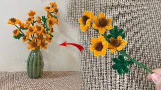 Easy Pipe Cleaner Flower | How to make Pipe Cleaner Flowers | Pipe cleaner crafts | Easy crafts
