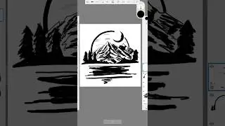 Black and White drawing using Sketchbook #reels #shorts #sketchbook #digitalart #digitalsketchbook