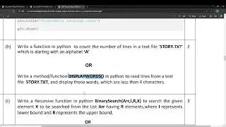 03: File Handling Question [line by line]: CBSE Computer Science with Python: Revision 2020,