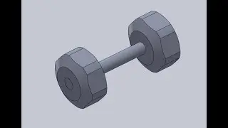 Simple dumbbell design tutorial in Solidworks 2020