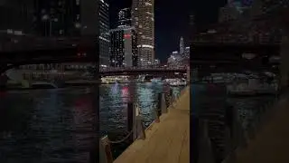 ✨Chicago Riverwalk at night feels unreal 🌃 Must-see night walk🚶&zwj;♀️#chicago #travelshorts #explore