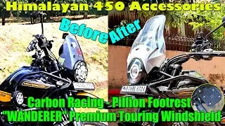 Himalayan 450 Touring Windshield | Full Wind Protection | Pillion Footrest | Carbon Racing
