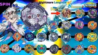 【Dead Nightmare Longinus VS ALL Beyblade Burst God marathon Battle】 ベイブレードバースト 베이블레이드 버스트 갓
