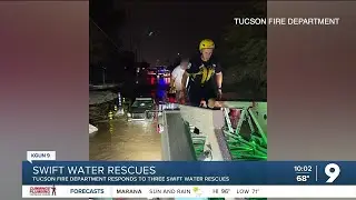 Tucson Fire Department responds to multiple swift water rescues