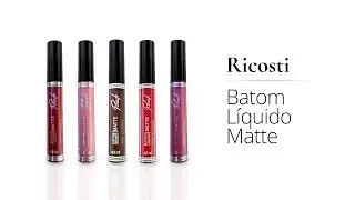 #MinutoMaquiADORO Batom L&iacute;quido Matte - Ricosti by Tudo em Dose Dupla