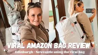 Trying out the VIRAL Amazon backpack! Edinburgh ➡️ Newcastle, Hampton by Hilton Newcastle Room tour✨