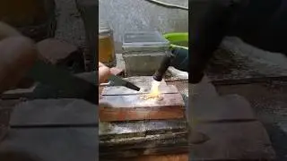 How to burn and wash gold earrings chains chains that are stained clean /Mr HEANG #24k #gold #shorts