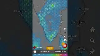 Rain Forecast of South India for the next 4 days from 12th Oct @6.00pm IST - Windy.com