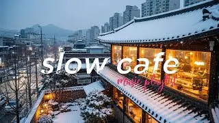 Cozy Snowy Cafe Ambience on Monday Day Relaxing Jazz Piano for Reading, Work and Study
