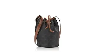 Celine Triomphe Calfskin Small Bucket Bag Tan
