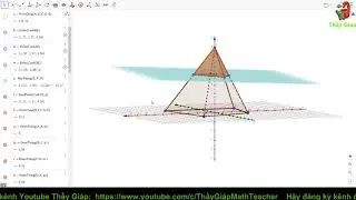 Hướng dẫn tạo mô phỏng mặt phẳng cắt hình chóp và thiết diện bằng phần mềm Geogebra