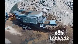 Concrete Recycling Shredder, Komplet Krokodile Demonstration by Sanland Equipment
