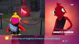 Find Bottles Of Knightly Crimson In Fort Crumpet All Locations : Fortnite Chapter2 Season8 Challenge