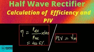 Half Wave Rectifier, Calculation of Efficiency and PIV. #piv #efficiency #ertugrul #diode