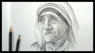 Drawing Mother Teresa | Step by step | Banglar Art