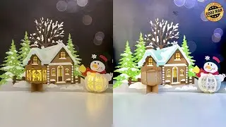 How To Make Paper Cut Lantern Christmas Village 3