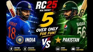 First Time Playing RC(Real Cricket)by Krafton Latest First Game India Vs Pakistan 5 Over Game 1st in