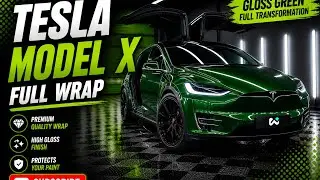 Tesla Model X in Teckwrap - Gloss Green Black