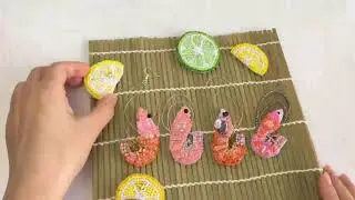 Embroidery DIY /How to make Lemon shrimp Earring